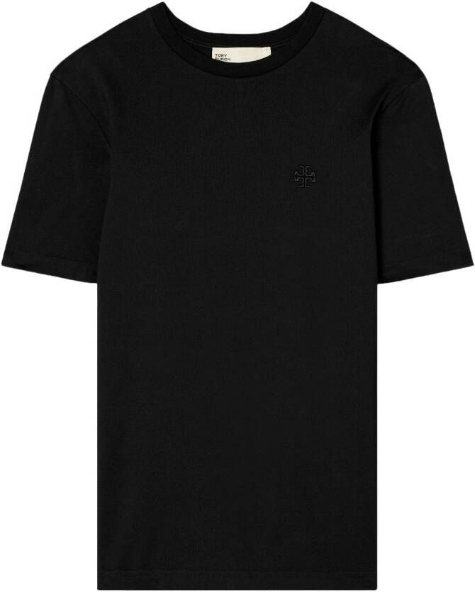 Tory Burch T-shirt met geborduurd logo Zwart