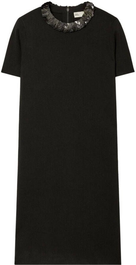 Tory Burch T-shirtjurk met pailletten Zwart