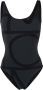 TOTEME Badpak met monogram en lage rug Zwart - Thumbnail 1