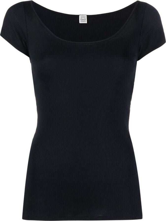 TOTEME Geribbeld T-shirt Zwart