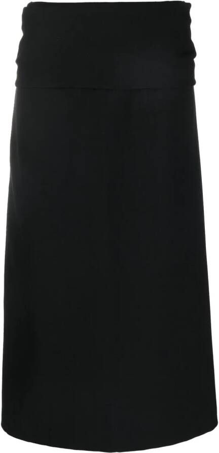 TOTEME Midi-jurk met gesmockte taille Zwart