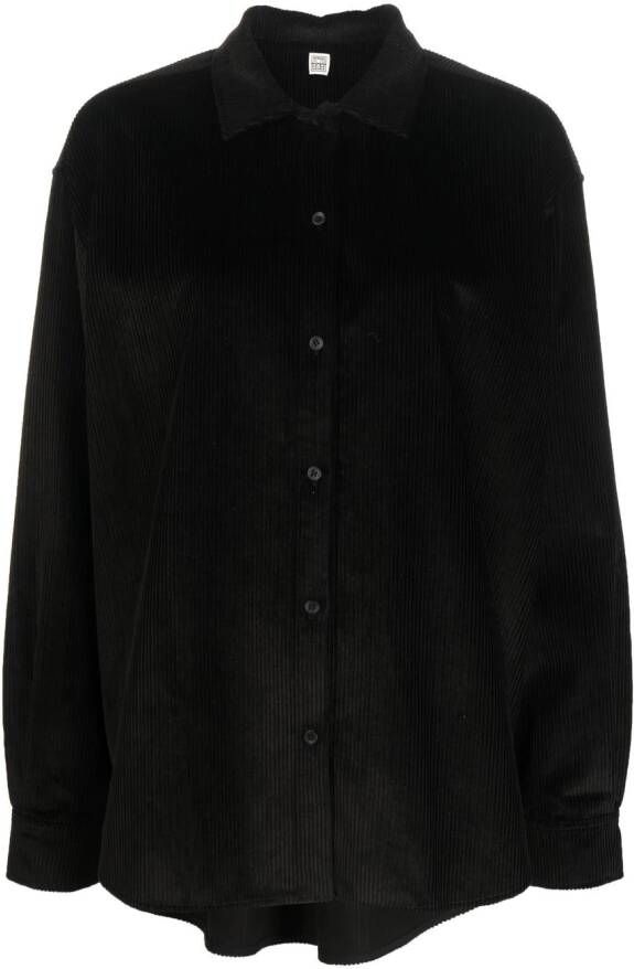 TOTEME Ribfluwelen blouse Zwart