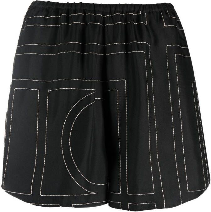 TOTEME Shorts met geometrische print Zwart