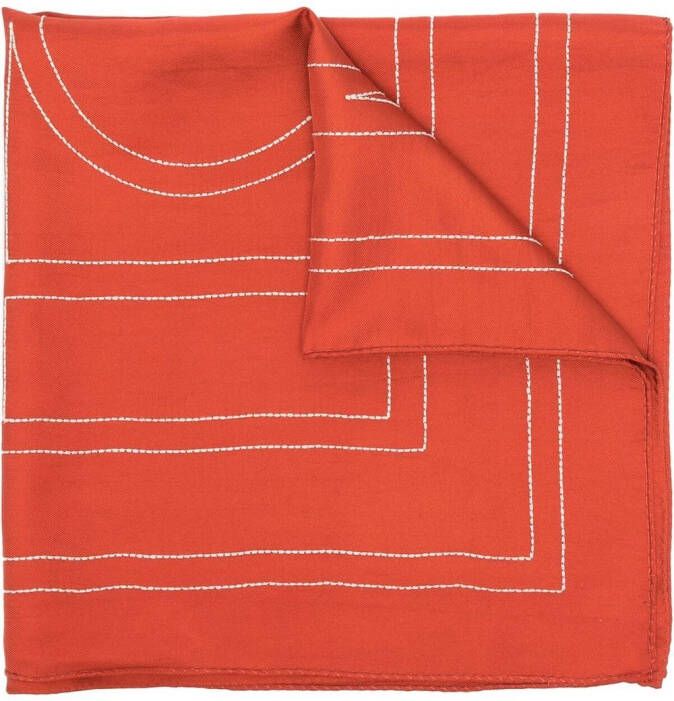 TOTEME Sjaal met geborduurd monogram Rood