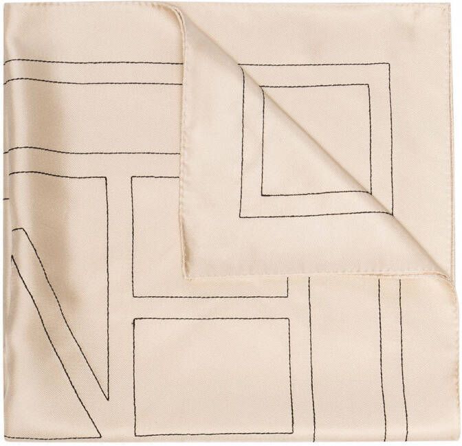 TOTEME Sjaal met monogramprint Beige