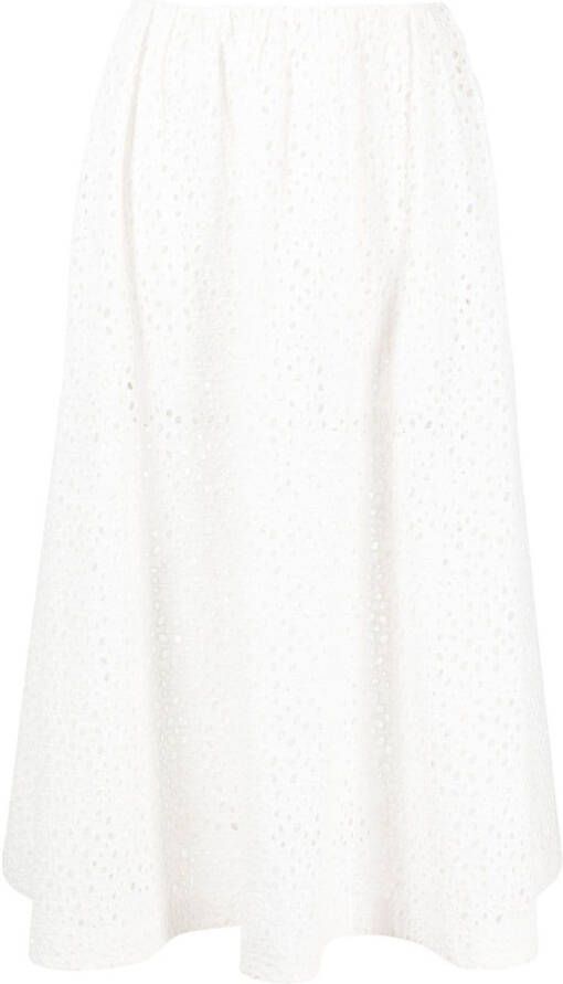 TOTEME Broderie anglaise midi-rok Wit