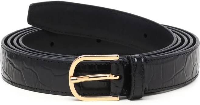 TOTEME Riem met krokodillen-reliëf Zwart