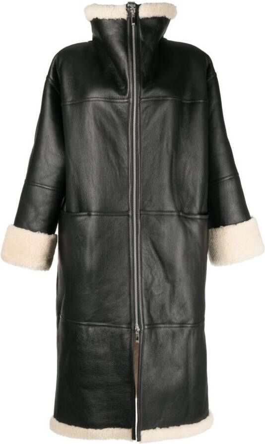 TOTEME Lammy coat Zwart