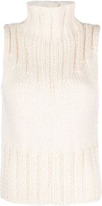 TOTEME sleeveless knitted top Wit