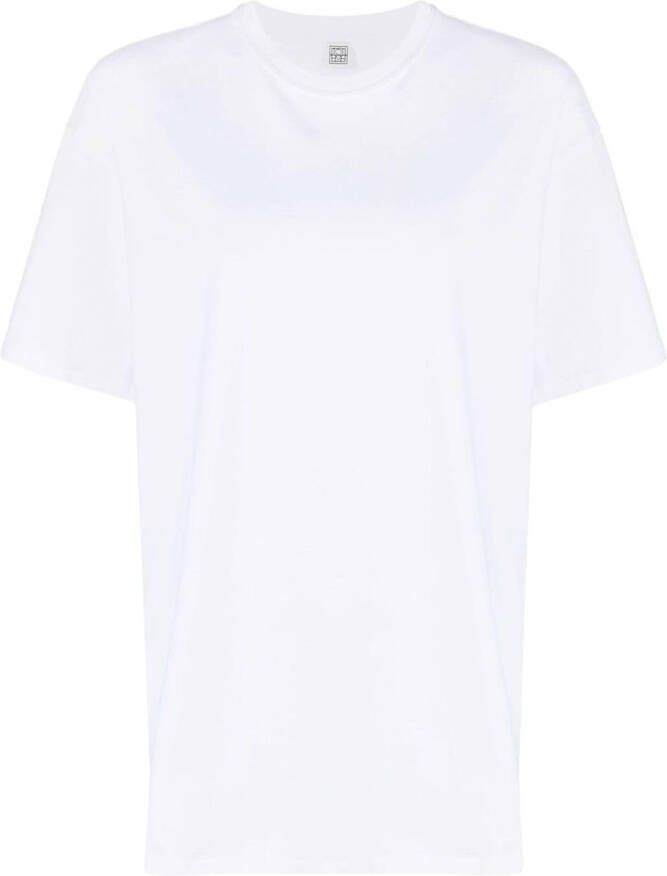 TOTEME Katoenen T-shirt met rechte zoom Wit
