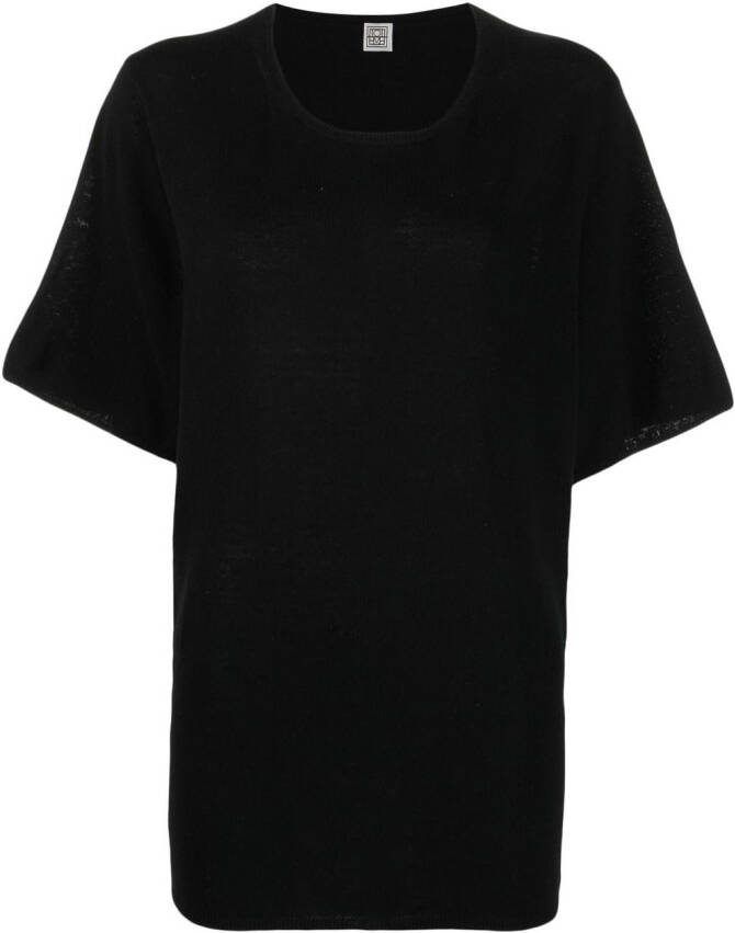 TOTEME Zijden T-shirt Zwart