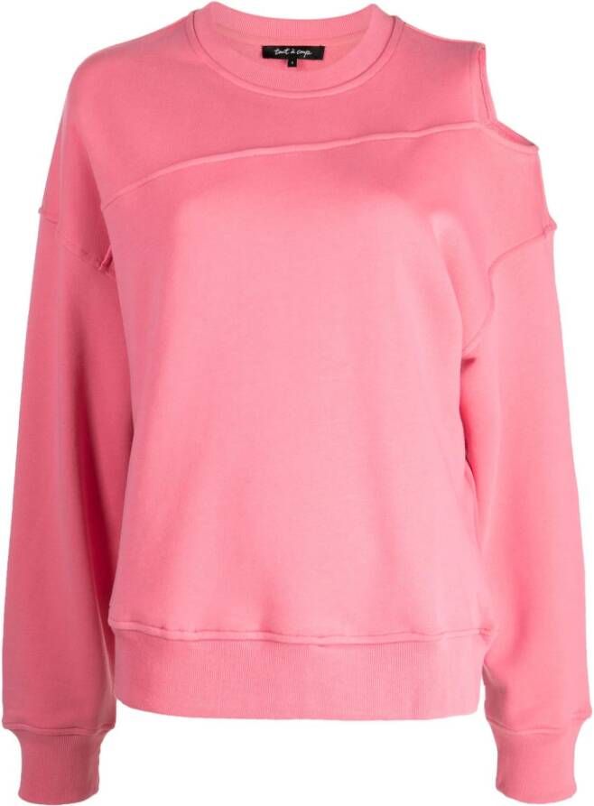 Tout a coup cut-out panelled cotton sweatshirt Roze