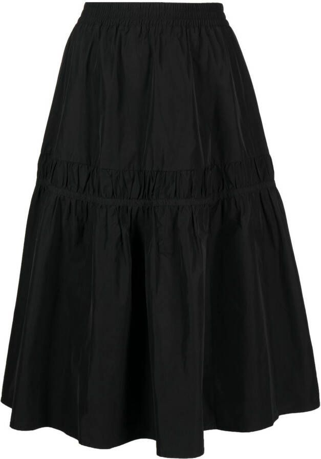 Tout a coup Midi-jurk met gesmockt detail Zwart