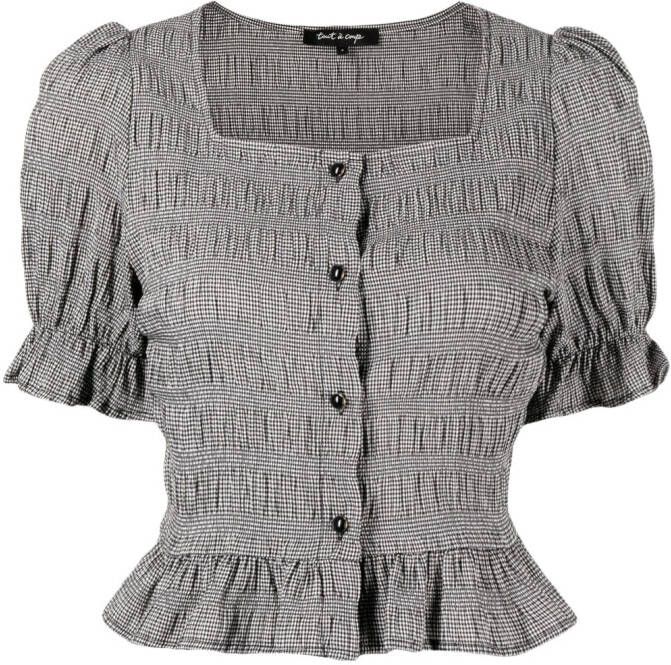 Tout a coup Blouse met ruche Zwart
