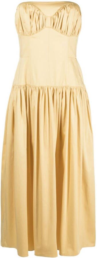 TOVE Strapless jurk Geel
