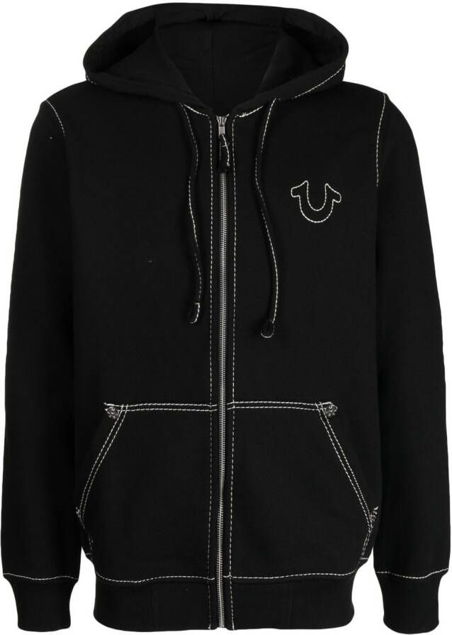 True Religion Hoodie met rits Zwart