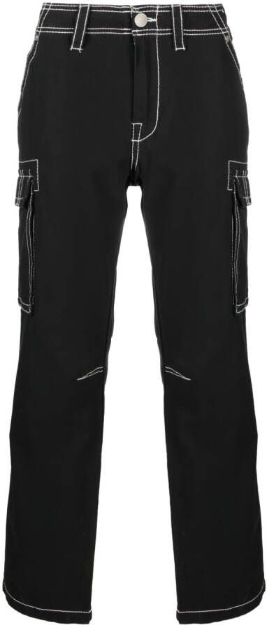 True Religion Broek met contrasterend stiksel Zwart