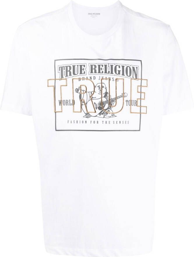 True Religion T-shirt met logoprint Wit