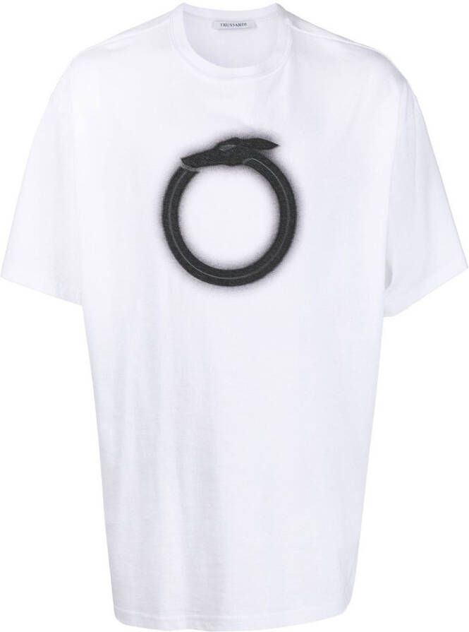Trussardi T-shirt met grafische print Wit