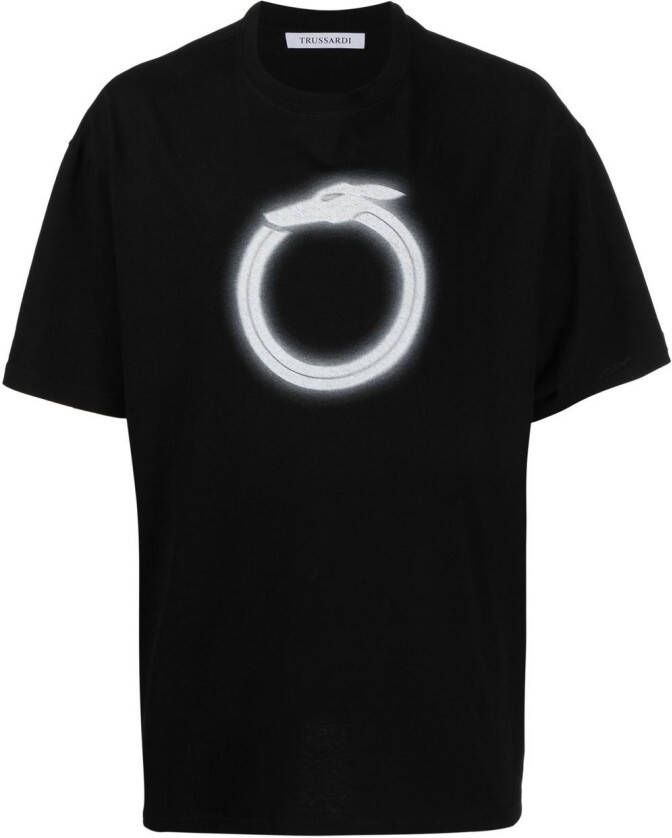 Trussardi T-shirt met grafische print Zwart