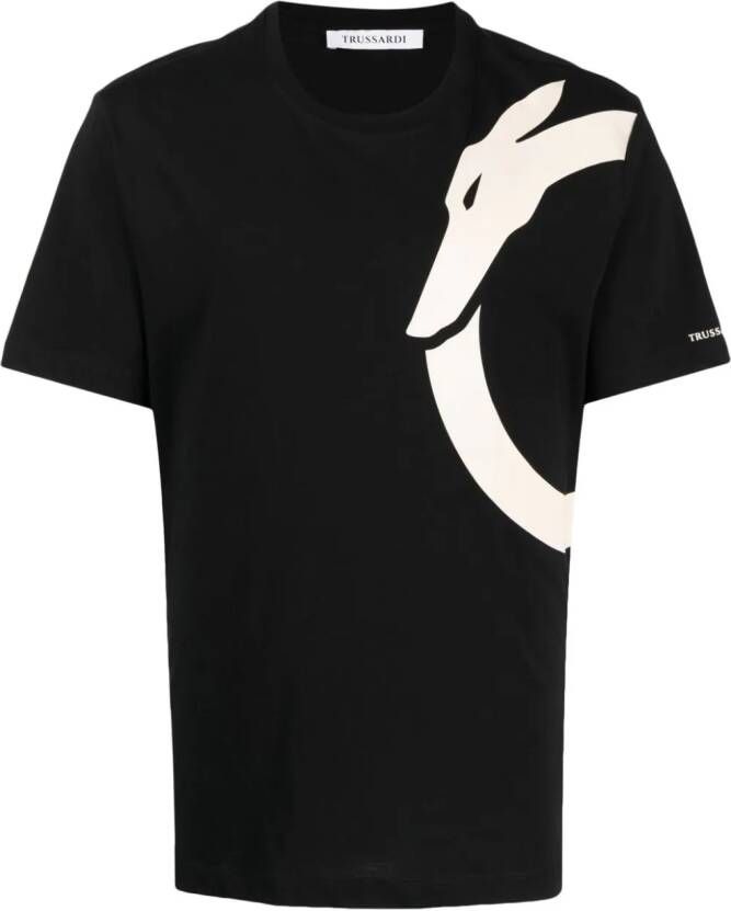 Trussardi T-shirt met logoprint Zwart