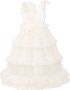 Tulleen Asymmetrische avondjurk Beige - Thumbnail 1