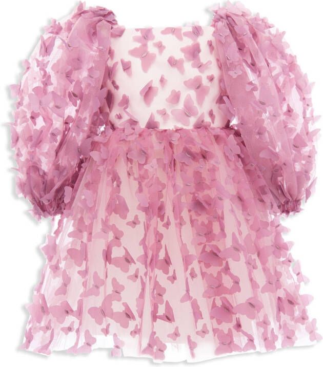 Tulleen Jurk met vlinderpatch Roze