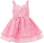 Tulleen Jurk met bloe applicatie Roze - Thumbnail 1