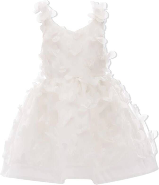 Tulleen Jurk met bloe patch Wit