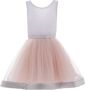 Tulleen Jurk met strikdetail Beige - Thumbnail 1