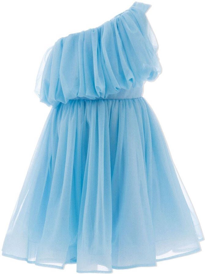 Tulleen Off-shoulder jurk Blauw