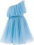 Tulleen Off-shoulder jurk Blauw - Thumbnail 1