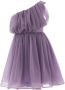 Tulleen Off-shoulder jurk Paars - Thumbnail 1