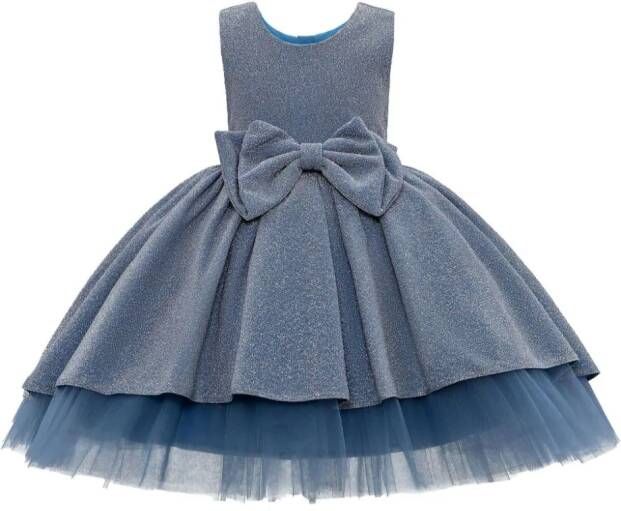 Tulleen Sarita jurk met strikdetail Blauw