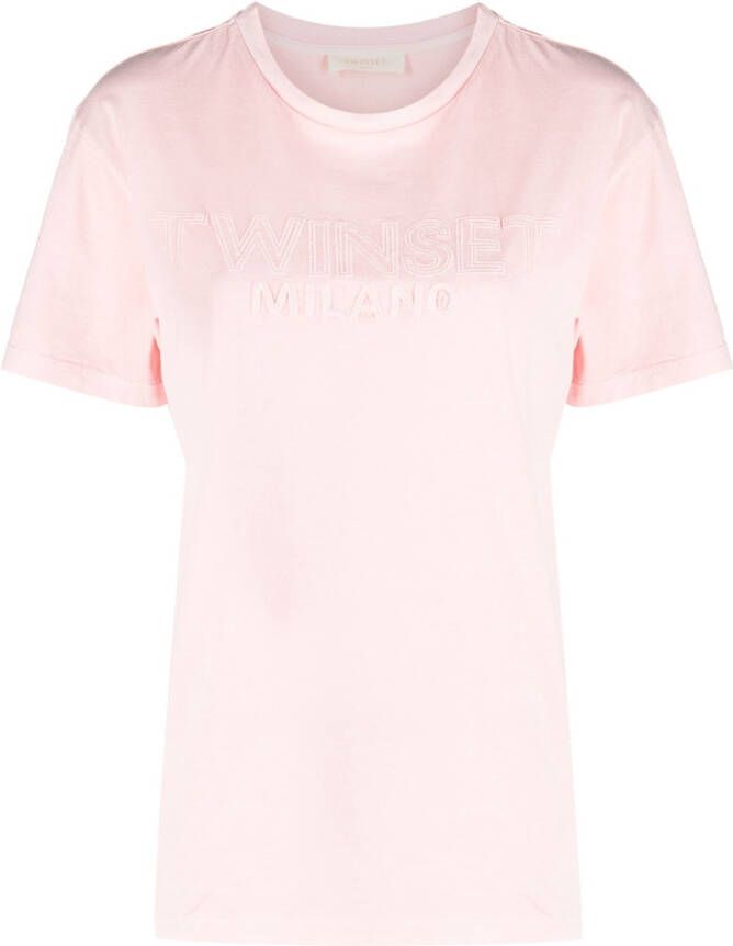 TWINSET T-shirt met logoprint Roze