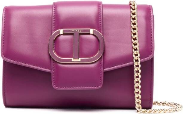 TWINSET Amie crossbodytas met logoplakkaat Paars