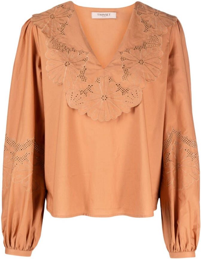 TWINSET Broderie anglaise blouse Bruin