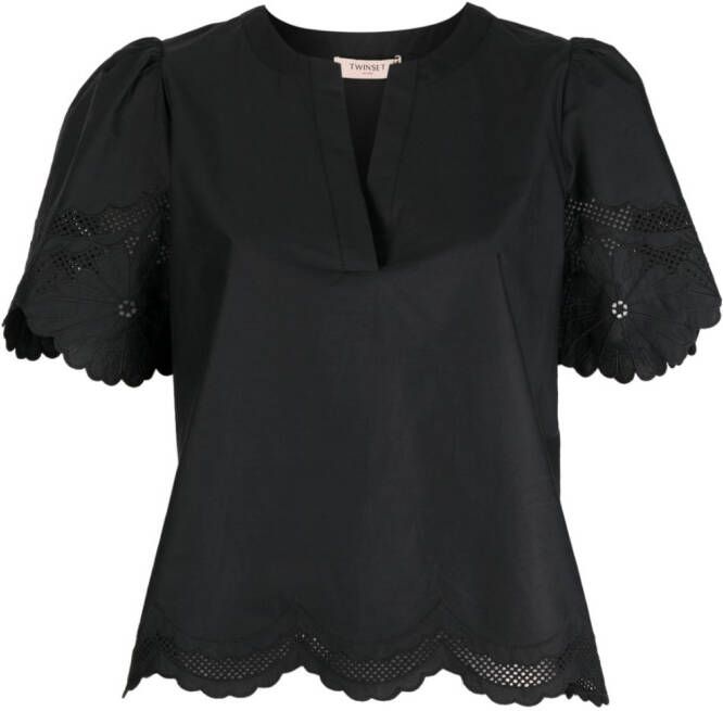 TWINSET Broderie anglaise blouse Zwart