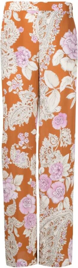 TWINSET Broek met bloemenprint Oranje