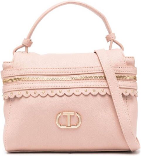 TWINSET Cécile shopper met logoplakkaat Roze