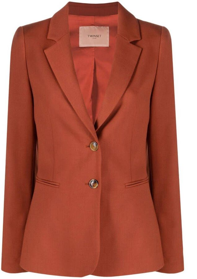 TWINSET Colbert met enkele rij knopen Bruin