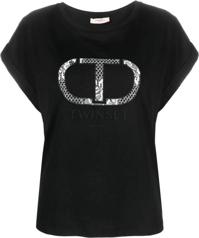 TWINSET T-shirt met patch Zwart