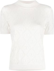 TWINSET T-shirt met diamantpatroon Wit