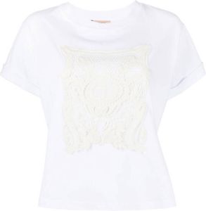 TWINSET T-shirt met borduurwerk Wit