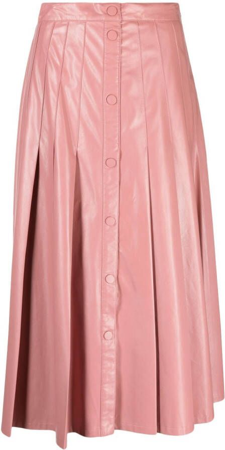 TWINSET Plooirok van imitatieleer Roze