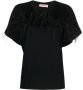 TWINSET Katoenen T-shirt Zwart - Thumbnail 1
