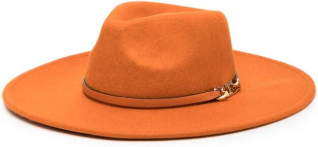 TWINSET Fedora hoed met logoplakkaat Oranje