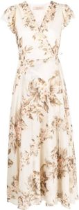TWINSET floral-print wrap dress Beige