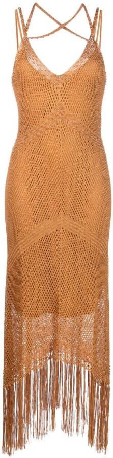 TWINSET Gebreide midi-jurk Bruin