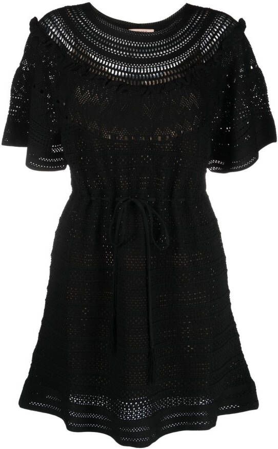 TWINSET Gehaakte mini-jurk Zwart